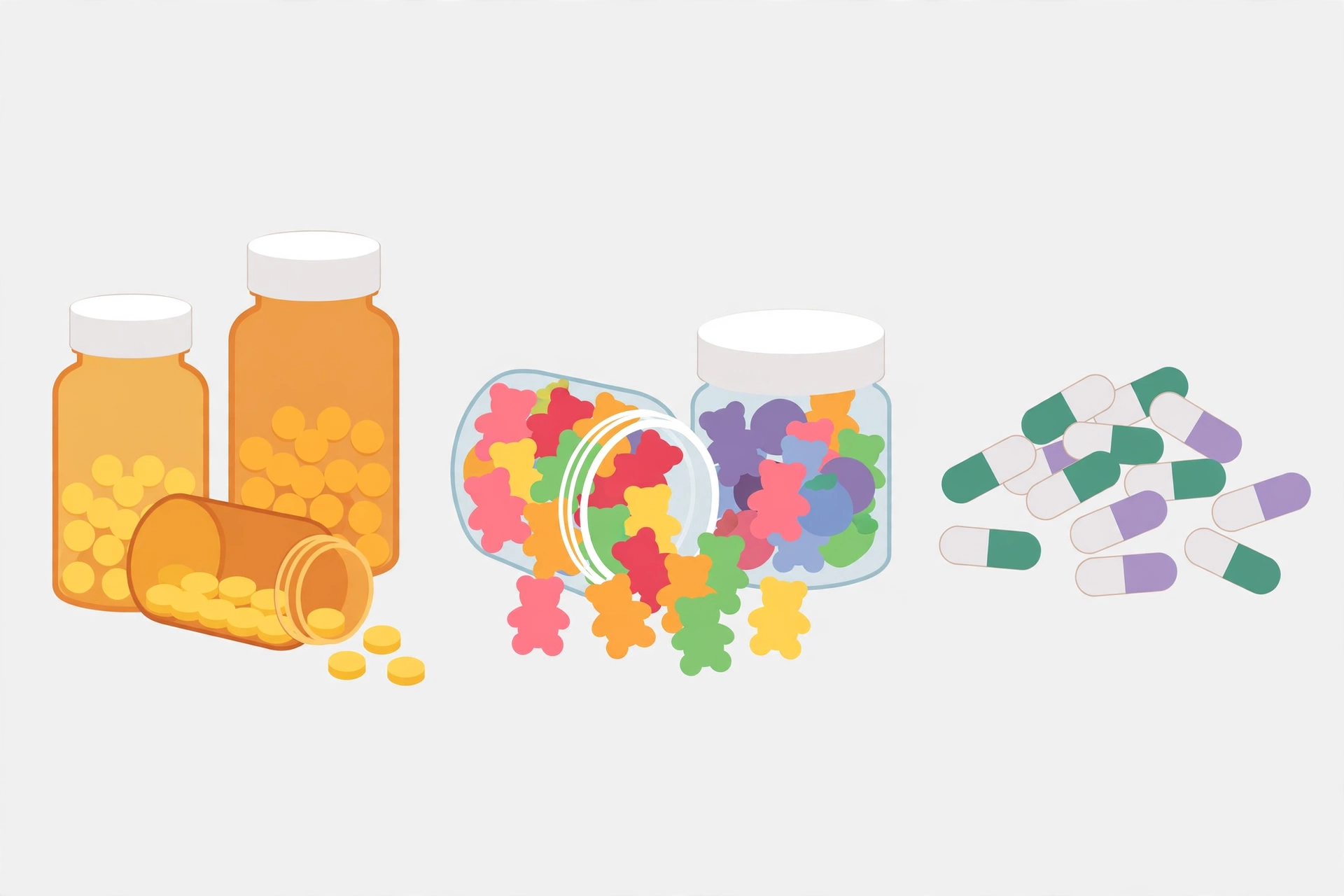 Vitamin and wellness bottles