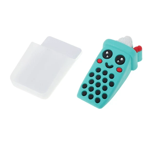 Teal ice cream-shaped door stop with storage box